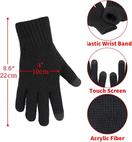 Miniatura 5 de KRATARC Conjunto de bufanda cálida de invierno para hombres y mujeres al aire libre