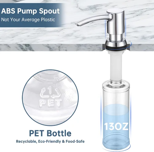 Miniatura 7 de Dispensador de jabón negro sin manchas para fregadero de cocina, dispensador de jabón negro mate con bomba ABS, diseño patentado, botella de jabón