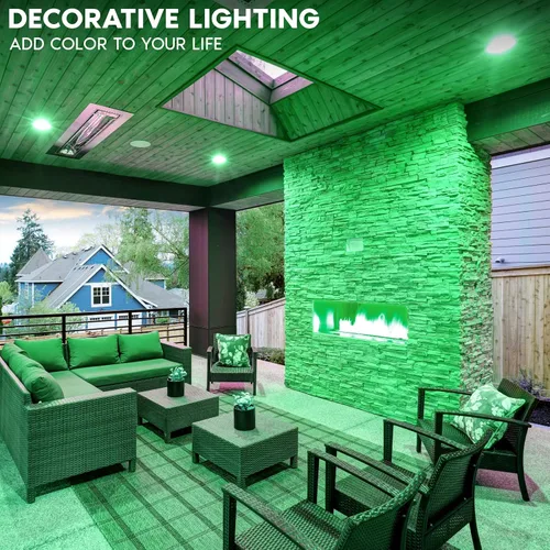 Miniatura 2 de LUXRITE Bombilla LED PAR38 verde de inundación, 8 W (equivalente a 45 W), bombilla LED verde de inundación, clasificación húmeda, certificación UL