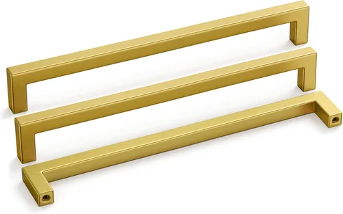 Miniatura 11 de Goldenwarm 1 paquete de manija cuadrada negra para cajones de gabinete de barra, de acero inoxidable, herrajes modernos para gabinetes de cocina