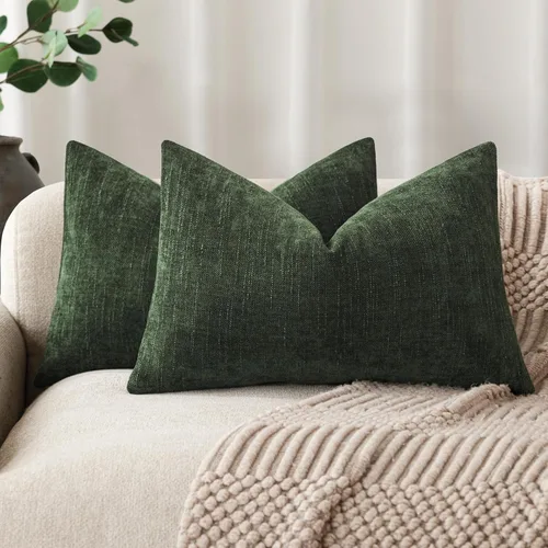 Miniatura 35 de Foindtower - Paquete de 2 fundas de almohada decorativas, cuadradas, cómodas, unicolor, suaves, lumbares, estilo rústico neutro, para sofá, sillón