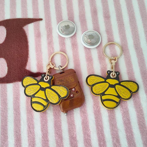 Miniatura 3 de CATCH ON Paquete de 2 fundas de cuero para llavero, bonitos accesorios Kawaii adecuados para Airtag