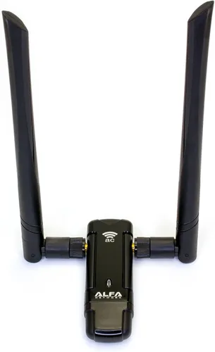 Miniatura 2 de Alfa Adaptador inalámbrico de doble banda AC1200 USB 3.0 Wi-Fi con 2 antenas externas de 5dBi - 2.4GHz 300Mbps / 5Ghz 867Mbps - 802.11ac y A, B, G, N