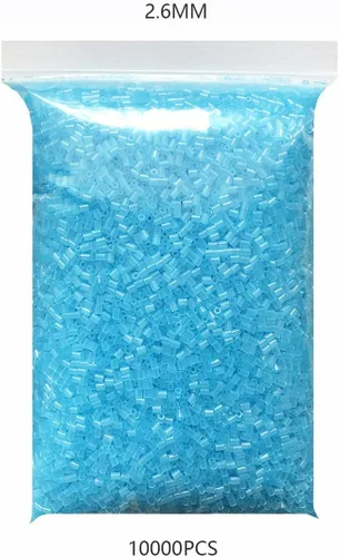 Miniatura 3 de 20000 cuentas de fusibles transparentes azules y blancas transparentes de 0.102 in, paquete a granel de cuentas de fusión funciona con cuentas