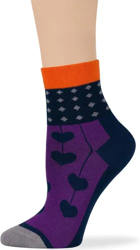 Miniatura 62 de 7BIGSTARS KINGDOM Women's Cotton Quarter Non-Binding Diabetic Fashion Socks-L-M-4 Pack-Multicolor