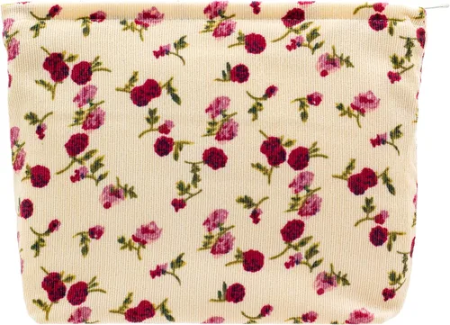 Miniatura 26 de Pazimiik Bolsa de maquillaje floral, grande, de algodón, con cremallera para bolsa de viaje, organizador de maquillaje de lona para mujeres, Algodón