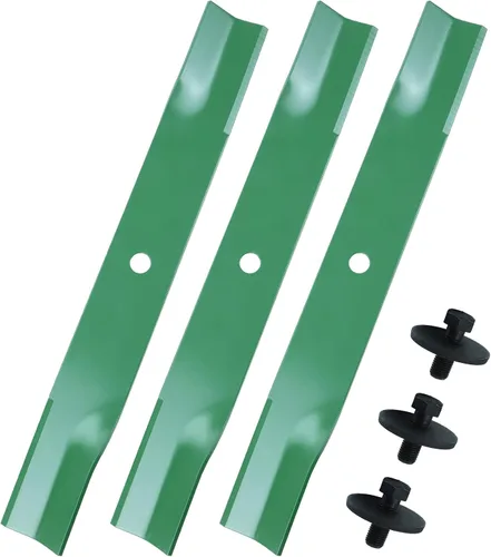 Miniatura 15 de GELASKA Paquete de 2 cuchillas 532138971 para cortacésped de alta elevación con pernos 532193003 – Compatible con cubiertas de cortacésped Craftsman