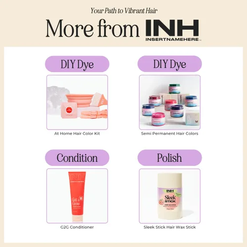 Miniatura 6 de INH Tinte semipermanente para el cabello, acondicionador de depósito de color, tinte rosa para el cabello, sin blanqueador, sin peróxido, tinte