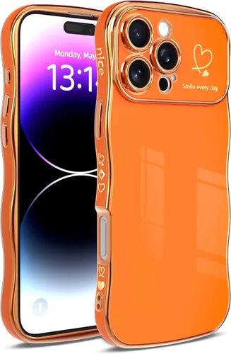 Miniatura 11 de IAIYOXI Funda para iPhone 11 para mujeres y niñas, bonito diseño ondulado con forma rizada, patrón de corazón, protección de cámara elevada, chapado