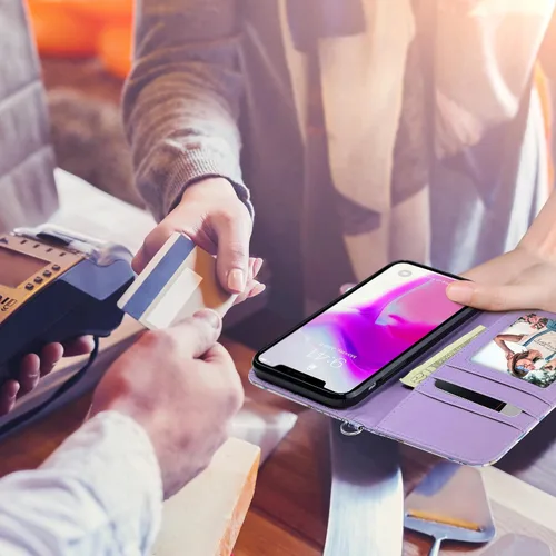 Miniatura 7 de ULAK Funda de piel sintética compatible con iPhone 11 con tarjetero y cierre magnético con función atril, a prueba de golpes, para iPhone 11 de 6.1