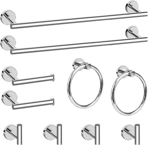 Miniatura 9 de Cilee Juego de accesorios de baño de 10 piezas, color negro mate, paquete de 2 accesorios de baño de 5 piezas, incluye soporte para papel higiénico