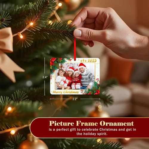 Miniatura 3 de WhatSign Adornos de Navidad para marco de fotos, adornos personalizados para árbol de Navidad, regalo de recuerdo de fotos familiares personalizado