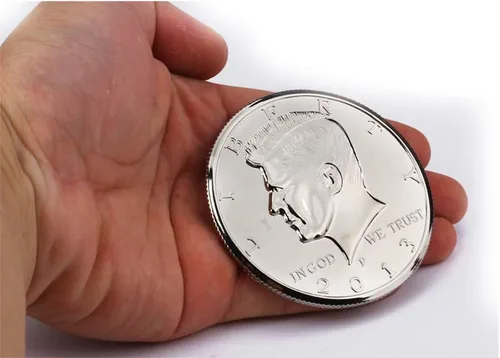 blue-ther Moneda mágica jumbo de 3 pulgadas Moneda de medio dólar Trucos de magia Street Stage Close Up Accesorios mágicos para Mago Gimmick