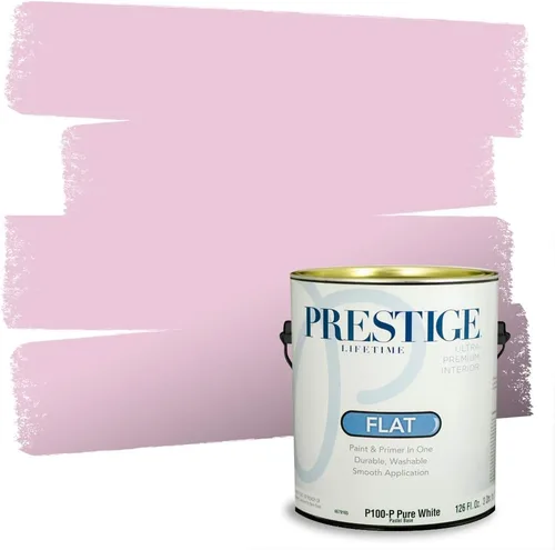 Miniatura 166 de Prestige Paints E100-T-SW6591 Pintura exterior e imprimación en uno, 1 galón, plano, combinación comparable de Sherwin Williams Amaryllis, 1 galón