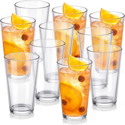 Miniatura 7 de Gerrii 10 vasos de plástico transparente para beber, reutilizables, irrompibles, para jugos, acrílicos, aptos para lavavajillas, para adultos
