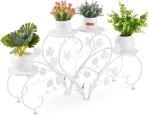 Miniatura 10 de unho Soporte para plantas en forma de corazón: juego de 2 estantes de metal para flores, de hierro en maceta, estantes de exhibición para patio