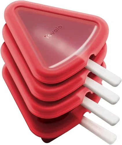 Miniatura 3 de Tovolo Molde para paletas de sandía, paquete de 4 moldes apilables de silicona para paletas con protectores de goteo para niños, molde de sandía
