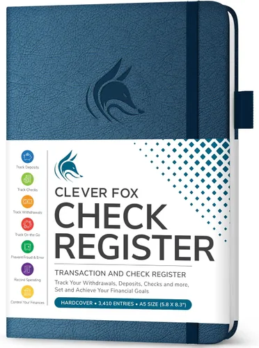 Miniatura 16 de Clever Fox Libro de registro de cheques – Registro de transacciones de lujo, libro de contabilidad contable, registro de cheques y libro de registro