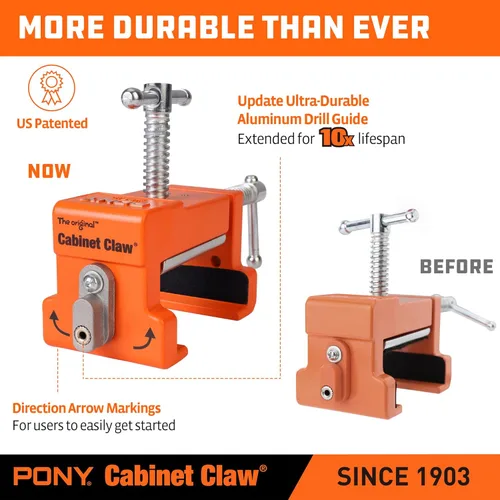 Miniatura 3 de PONY Paquete de 2 abrazaderas para gabinete, 8510 Cabinet Claw, abrazaderas de marco frontal para instalar gabinetes, límite de carga 440 libras