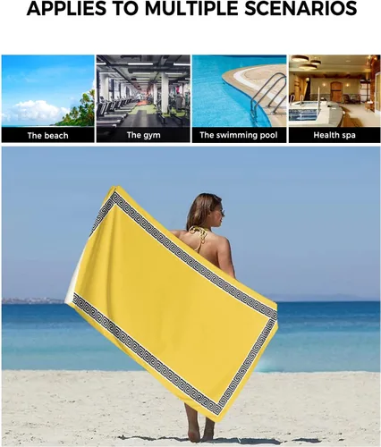 Miniatura 6 de Yellow Black Bath Towels for Bathroom Set - Luxury Towels Gifts for Women,Quick Dry Beach Kitchen Hand Hair Face Yoga Workout Gym Towel and Dish