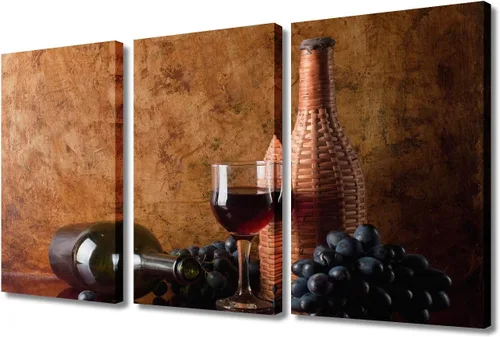 Miniatura 11 de Obra de arte para paredes del hogar, 3 paneles de letras de vino tinto, pinturas de corcho, impresiones HD, arte de pared de corcho de vino sobre
