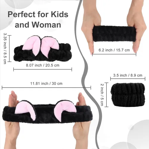Miniatura 3 de CAVETEE Set de 3 Vinchas Lindas - Vincha Elástica Cosmética, Pulsera para Mujeres, Cuidado de la Piel, Ducha