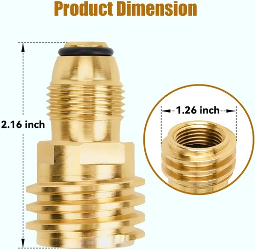 Miniatura 4 de Adaptador de tanque de propano POL a QCC1, adaptador de propano que convierte la válvula de servicio de tanque POL LP de 100 libras en manguera