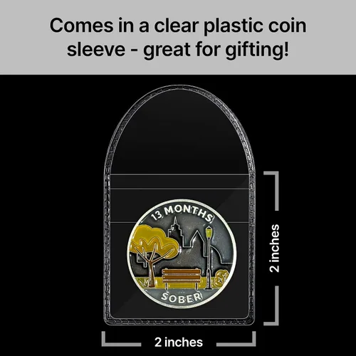 Miniatura 5 de The Achieve Mint Ficha sobria de 13 meses Chip sobrio de trece meses Regalo no AA, medallones no religiosos para hombres y mujeres que celebran