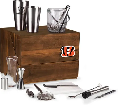Miniatura 19 de PICNIC TIME NFL Madison Acacia - Juego de herramientas de barra de mesa, kit de camarero con soporte, juego de accesorios de bar