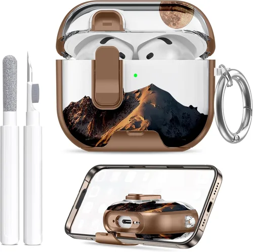 Miniatura 13 de Compatible Airpods 4 Case (2025) with Phone Stand & Cleaner Kit,Print Soft Silicone Lock Clip Apple AirPods 4th Generation Case, Airpod 4 Cover with