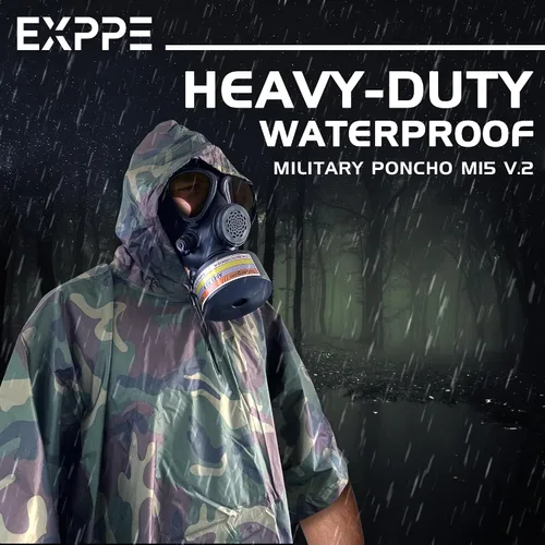 Miniatura 2 de Poncho nuclear militar M15 V.2, poncho táctico del ejército para la protección de CBRN, Camouflaje, Talla única