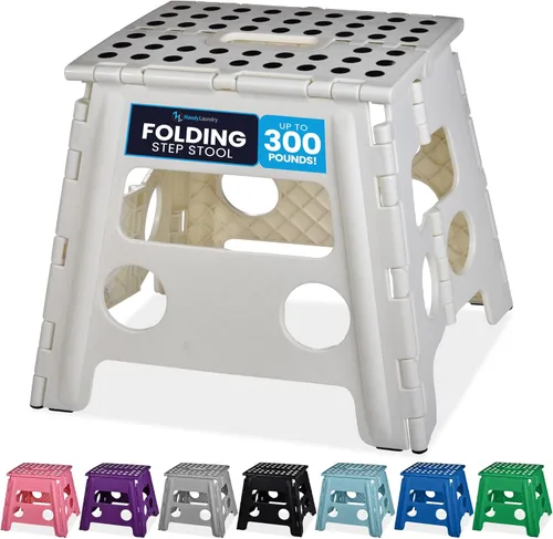 Miniatura 14 de Handy Laundry Taburete plegable de paso - Taburete plegable lo suficientemente resistente para apoyar a adultos y lo suficientemente seguro