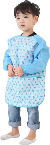 Miniatura 41 de Plie Kids Waterproof Art Smock – Long Sleeve Apron for Painting, Baking, Sensory Play (Ages 1–10)