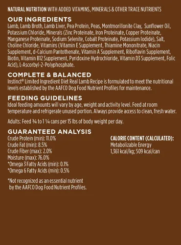 Miniatura 2 de Instinct Limited Ingredient Diet, alimento enlatado húmedo para perros, sin granos, cordero real, 13.2 onzas (paquete de 6)