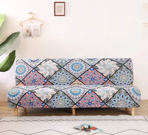 Miniatura 15 de Beacon Pet Funda estampada para futón, fundas elásticas para sofá cama, tamaño matrimonial, individual, queen, sin brazos, fundas protectoras