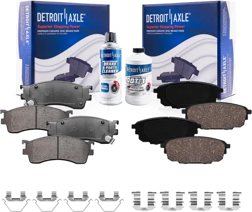 Miniatura 74 de Detroit Axle - Pastillas de freno de cerámica delanteras Reemplazo de pinza de freno derecha para Dodge Ram 1500 Dakota, Ram 1500 Classic - Juego