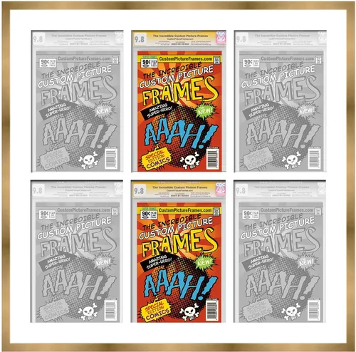 Miniatura 101 de Marco negro para cómics graduados Marco completo de cómics con paspartú de conservación negro y acrílico de grado UV Hecho para exhibir (6)
