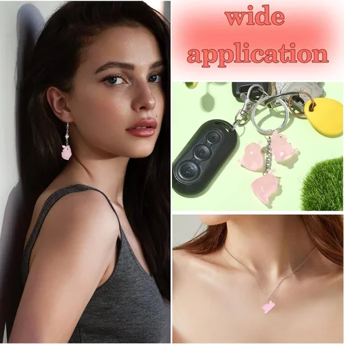 Miniatura 6 de 36 dijes luminosos de cerdo de resina que brillan en la oscuridad, mini colgantes de cerdo rosa, lindos dijes de animales para pulseras, collares
