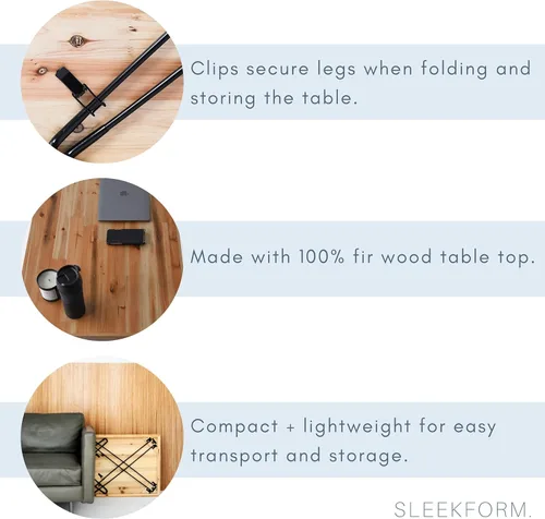 Miniatura 9 de Sleekform Mesa plegable de madera – Escritorio plegable portátil – Escritorios plegables fáciles de montar para espacios pequeños – Mesas
