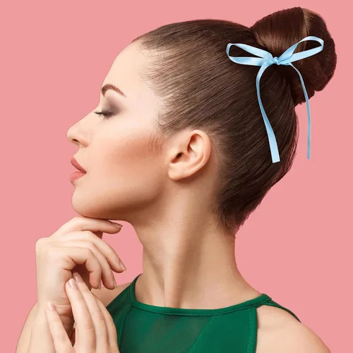 Miniatura 6 de HINZIC 18 pinzas para el cabello con lazo azul de 4.3 pulgadas, cintas largas para Halloween, rave, Navidad, boda, graduación, pasadores de pelo