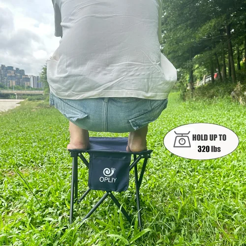 Miniatura 6 de Opliy Taburete de campamento, silla pequeña plegable, portátil, para campamento, pesca, senderismo, jardinería y playa, asiento de campamento