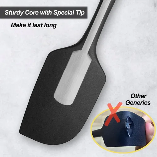 Miniatura 4 de Paquete de 3 espátulas grandes de silicona para cocina, espátulas de goma resistentes al calor de 600 °F para hornear, cocinar, raspar y mezclar