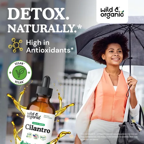 Miniatura 2 de Wild & Organic Tintura de cilantro - Gotas de desintoxicación de hierbas con extracto de cilantro - Suplemento líquido de hoja de cilantro - Gotas