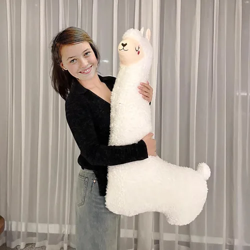 Miniatura 4 de Almohada de felpa de llama, almohada de cuerpo largo de felpa de alpaca de 39 pulgadas, animal de peluche de alpaca, regalo de Navidad y cumpleaños