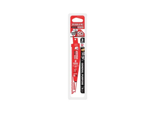 Miniatura 19 de Diablo Hoja de sierra recíproca bimetálica para cortes de uso general – 6 pulgadas de longitud, diente variable, diente, 8/14 TPI, paquete de 5