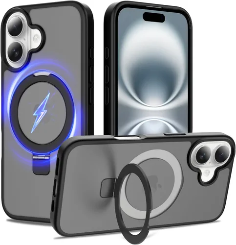 Miniatura 38 de Funda con soporte ultra magnético para iPhone 17 Pro Max [protección militar contra caídas] [compatible con MagSafe] a prueba de golpes, translúcida