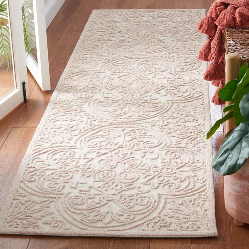 Miniatura 8 de SAFAVIEH Trace Collection - Alfombra decorativa de 2 x 3 pies, color marfil, lana hecha a mano, ideal para zonas de alto tráfico en entrada, sala