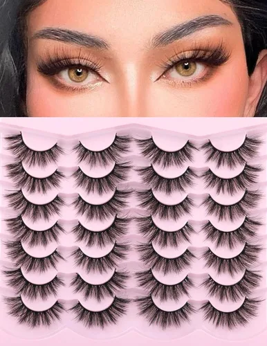Miniatura 15 de Pestañas Postizas de Aspecto Natural Pestañas de Visón Sintético Wispy Pestañas de Ojo de Zorro que Parecen Extensiones Pestañas de Visón 3D