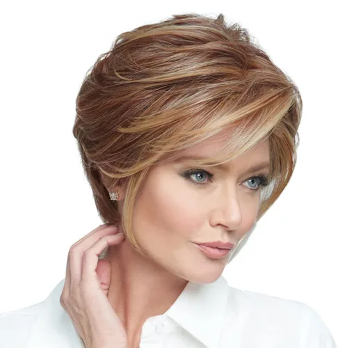 Miniatura 6 de Raquel Welch Go To Style - Peluca de pelo corto versátil y favorecedora de Hairuwear, gorra media, castaño iluminado por el sol RL10/12