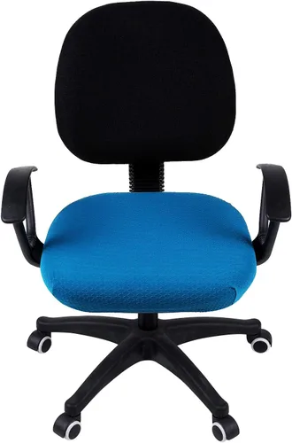 Miniatura 3 de Smiry - Fundas de asiento elásticas para silla de oficina con diseño jacquard, desmontables, lavables, antipolvo, protectores de cojín para Azul